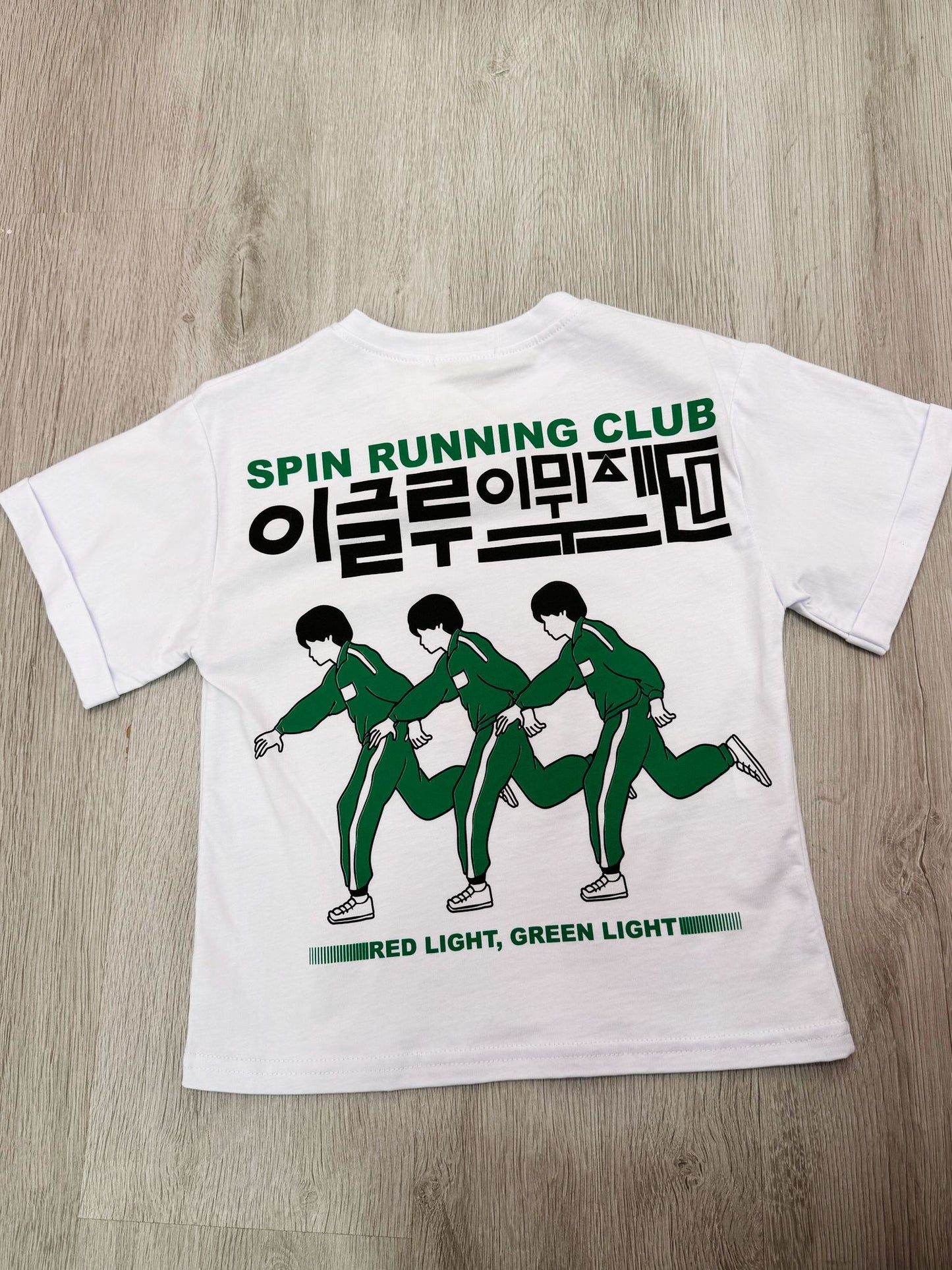 T-shirt Bambino Bianca Stampa "Running Club"